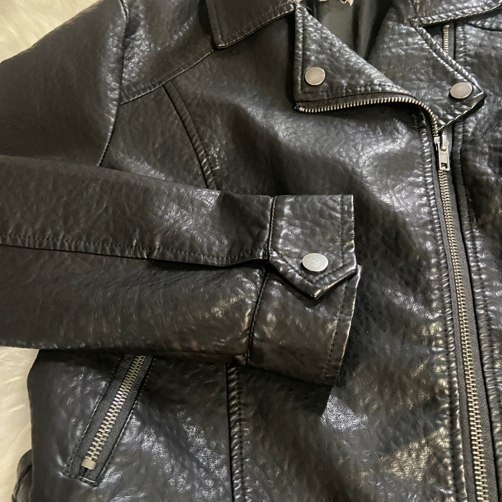 Jack by BB Dakota Sz S Anthropologie Classic Black Faux Leather Jacket - Picture 7 of 13